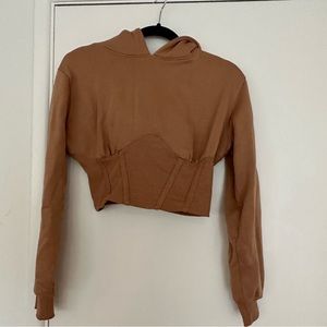 Missguided cropped hoodie / size 4 /brown